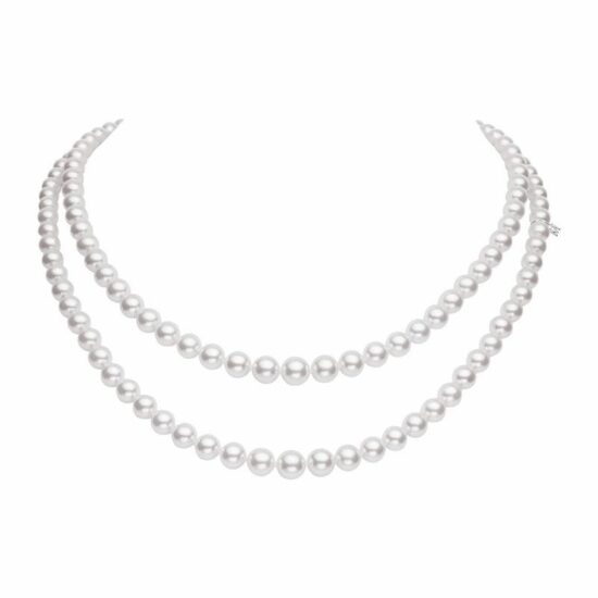 Collar doble mikimoto classic oro blanco 18k y perlas Akoya