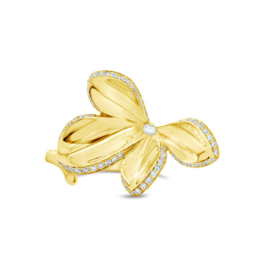 Anillo Bauer oro amarillo 18K y diamantes