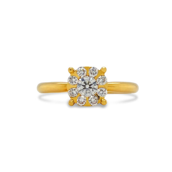 Anillo Bauer oro amarillo 18K y diamantes