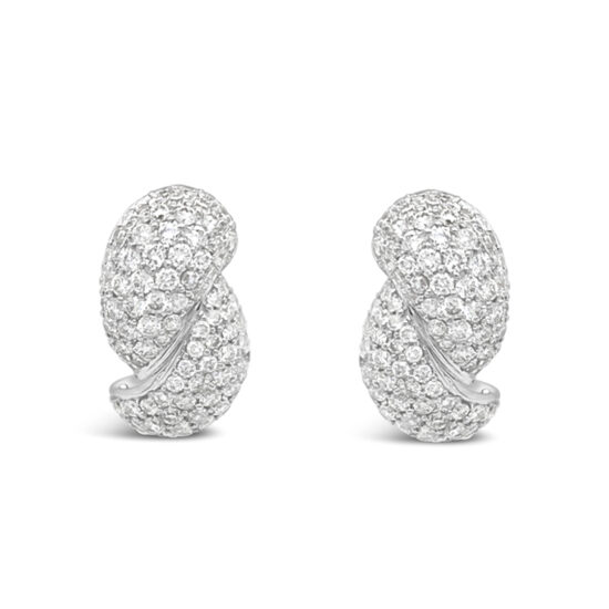 Aretes Bauer oro blanco 18K y diamantes