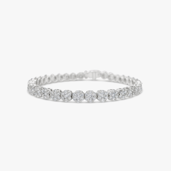 Pulsera tennis Ilusione Bauer oro blanco 18K y diamantes