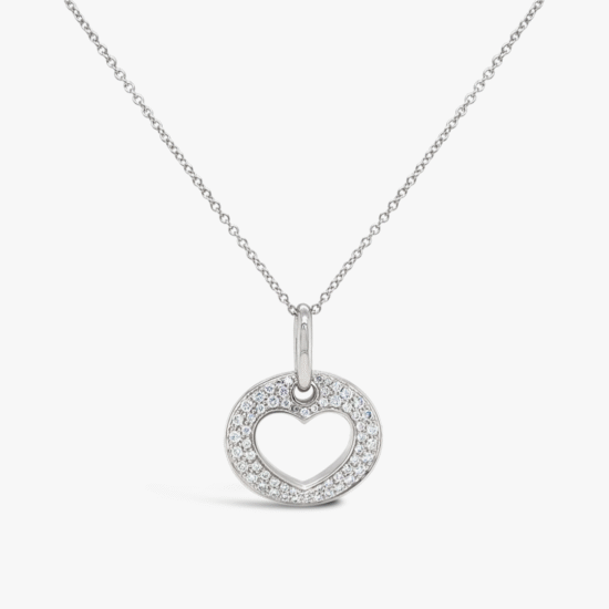 Collar con pendiente llave Bauer oro blanco 18K y diamantes