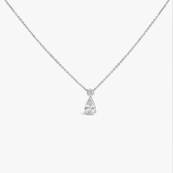 Collar con pendiente Bauer oro blanco 18K y diamantes