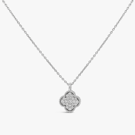 Collar con pendiente Bauer oro blanco 18K y diamantes