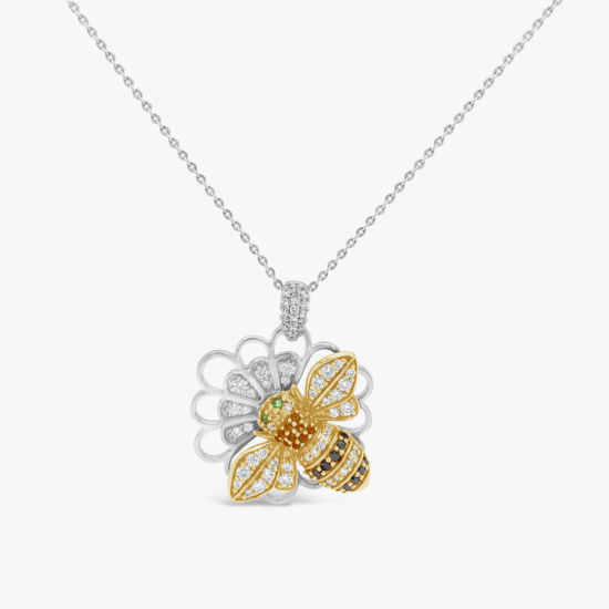 Collar con pendiente Bauer oro amarillo,  oro blanco 18K y diamantes