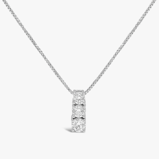 Collar con pendiente Bauer oro blanco 18K y diamantes