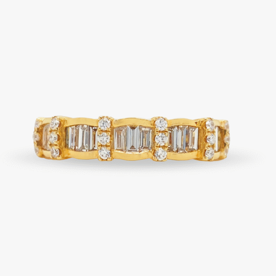Argolla apilable Bauer oro amarillo 18K y diamantes