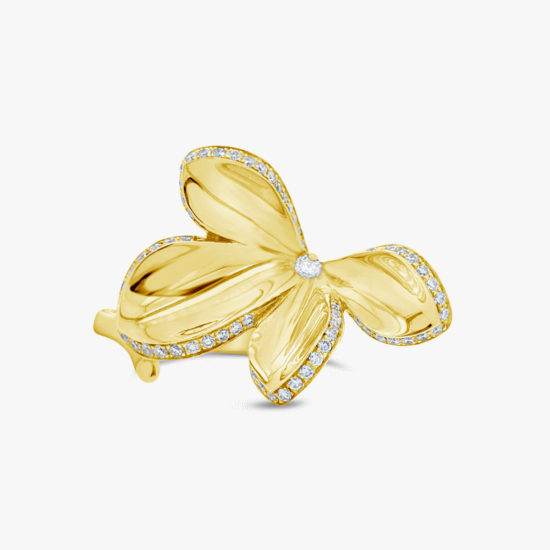 Anillo Bauer oro amarillo 18K y diamantes