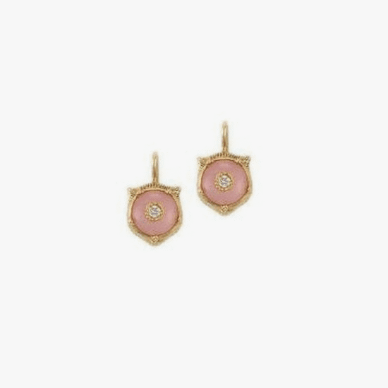 Aretes Gucci Le Marché des Merveilles oro amarillo 18K, diamantes y ópalo rosa