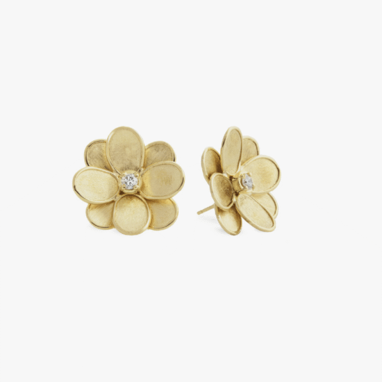 Aretes topos marco bicego petali oro amarillo 18k y diamantes