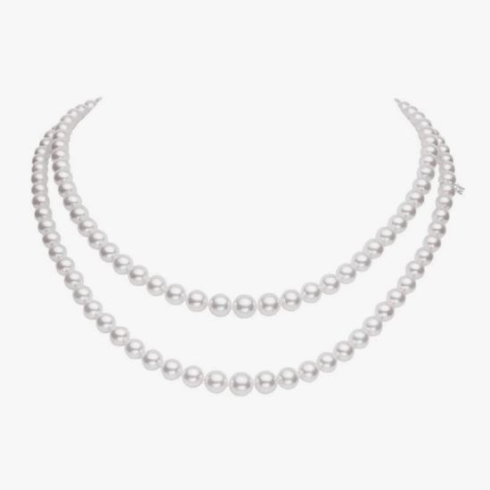 Collar doble mikimoto classic oro blanco 18k y perlas Akoya