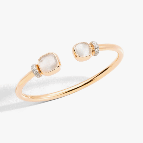 PULSERA POMELLATO NUDO ORO ROSA, MADRE PERLA Y DIAMANTES
