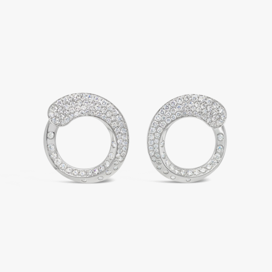 Aretes Bauer oro blanco 18K y diamantes