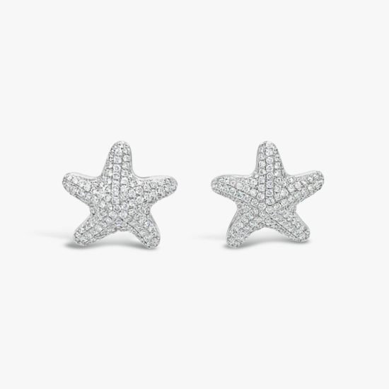 Aretes Bauer oro blanco 18K y diamantes