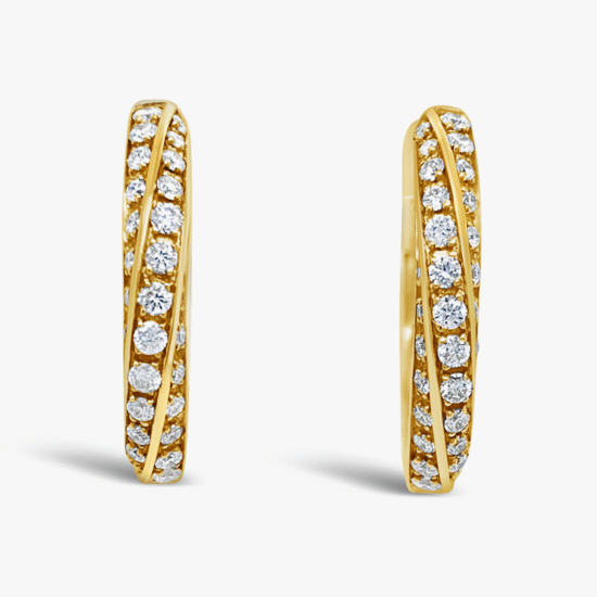 Aretes candongas Bauer oro amarillo 18K y diamantes
