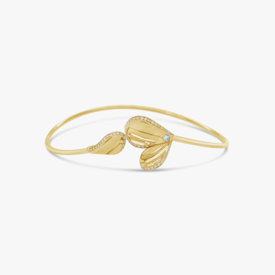 Pulsera aro abierto Bauer oro amarillo 18K y diamantes