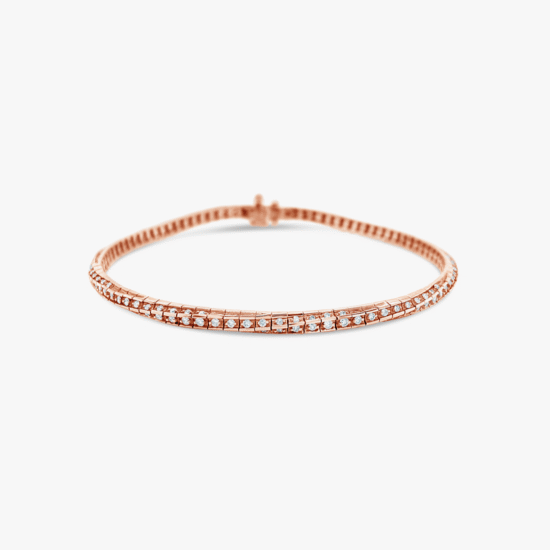 Pulsera tennis Bauer oro rosa 18K y diamantes