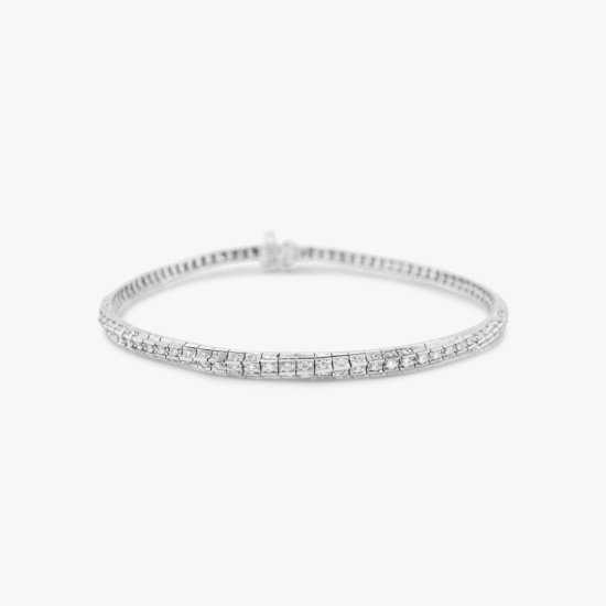 Pulsera tennis Bauer oro blanco 18K y diamantes