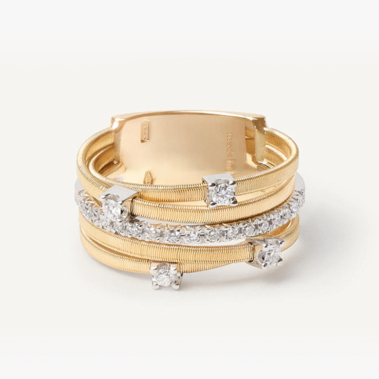 Anillo Marco Bicego Goa, oro amarillo 18k y diamantes