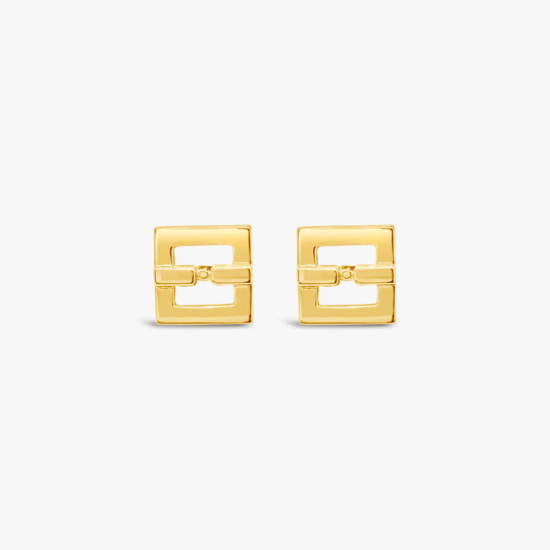 Aretes topos hebilla Bauer oro amarillo 18K