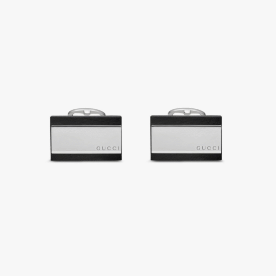 Mancornas gucci men plata 925 y cuero