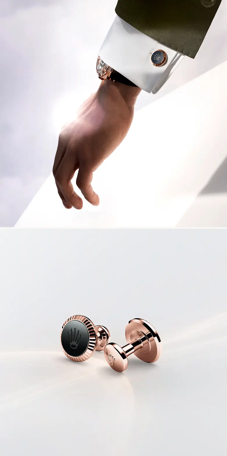 rolex accessories fluted cufflinks rolexcufflinks 2403jva 002 portrait.webp