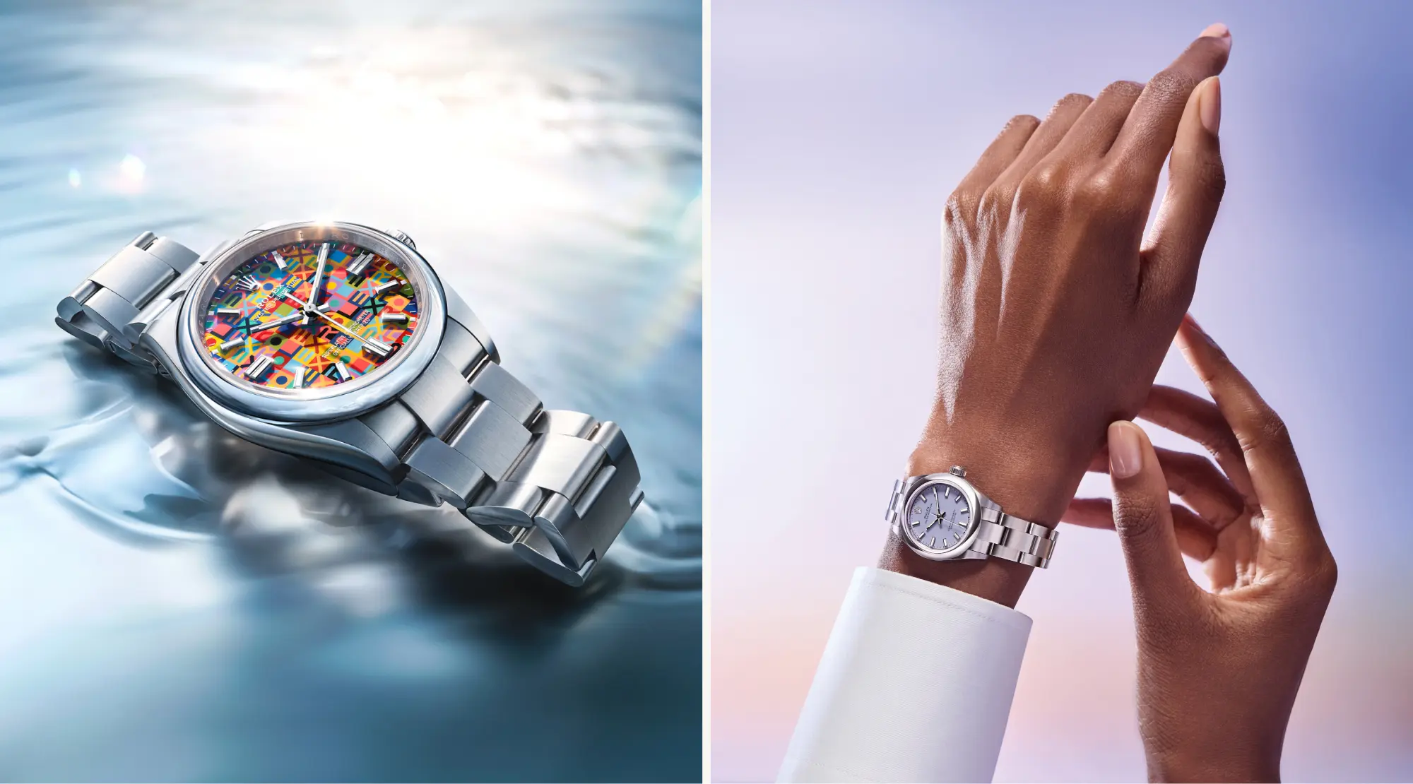 rolex oyster perpetual universal classic style m126000 0016 and m276200 0008 landscape.webp