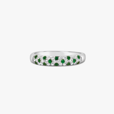 Anillo Bauer esmeraldas oro blanco 18K, esmeraldas y diamantes 1