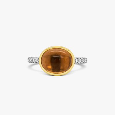 Anillo MIMI oro rosa 18K, citrina y diamantes 1