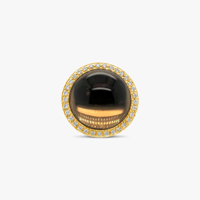 Anillo MIMI oro rosa 18K, cuarzo ahumado y diamantes 1
