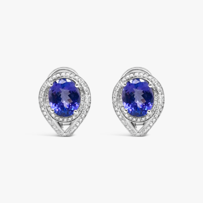 Aretes Bauer oro blanco 18K, amatistas y diamantes 1