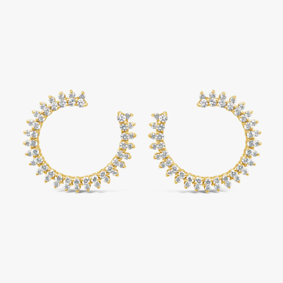 Aretes candongas Bauer oro amarillo 18K y diamantes 1