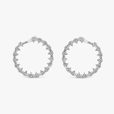 Aretes candongas Bauer oro blanco 18K y diamantes 1