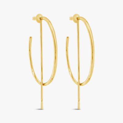 Aretes candongas bastón Bauer oro amarillo 18K 1