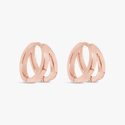 Aretes doble candonga Bauer oro rosa 18K 1