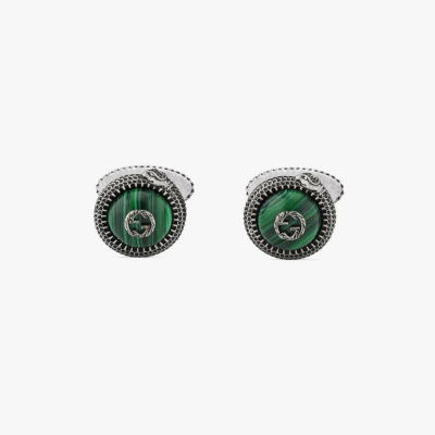 Mancornas gucci garden plata 925 y malaquita 1
